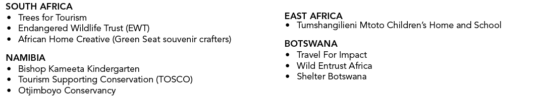 SOUTH AFRICA • Trees for Tourism • Endangered Wildlife Trust (EWT) • African Home Creative (Green Seat souvenir craft...