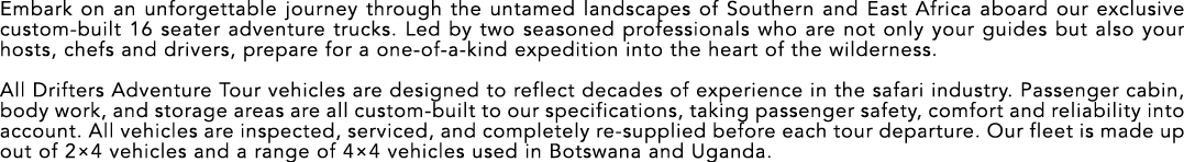 Embark on an unforgettable journey through the untamed landscapes of Southern and East Africa aboard our exclusive cu...