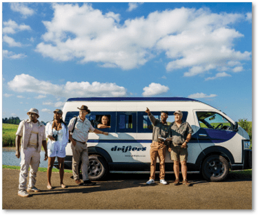 A group of people are sitting in a van, with one man reading a book. AI generated content