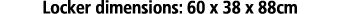Locker dimensions: 60 x 38 x 88cm