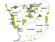 A map of South Africa with a red line going through it. Description generated by AI