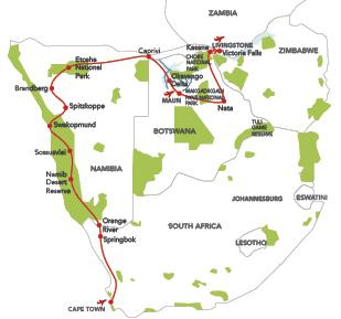 A map of Africa with a red line going through it. Description generated by AI