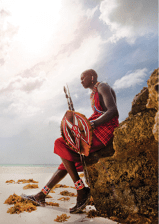 portrait of a Maasai warrior in Africa. Tribe, Diani beach, culture