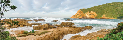 Knysna Heads rocks. Indian Ocean, Garden Route, South Africa