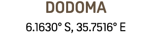 DODOMA 6.1630° S, 35.7516° E 