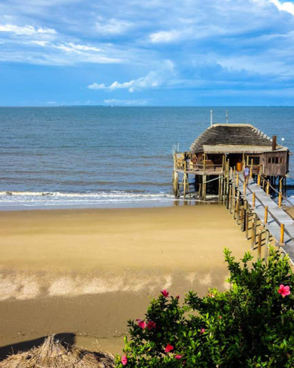 Small pier and view towards Maputo in Mozambique