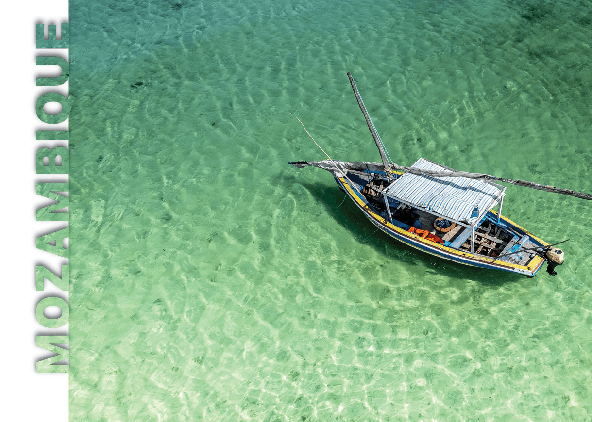 A small boat is floating on the water. Description generated by AI