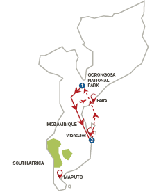 A map of South Africa with a red line drawn through it. AI generated content