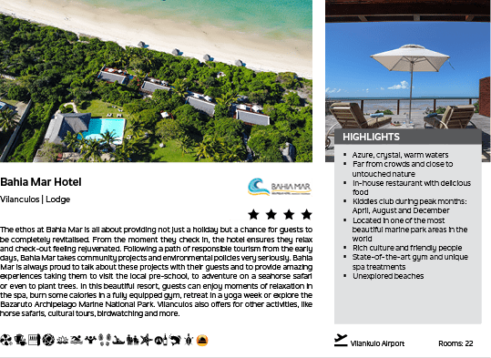 A hotel advertisement with a picture of the hotel and a beach. Description generated by AI
