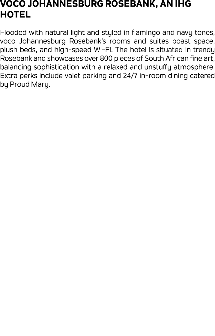 voco Johannesburg Rosebank, an IHG Hotel Flooded with natural light and styled in flamingo and navy tones, voco Johan...