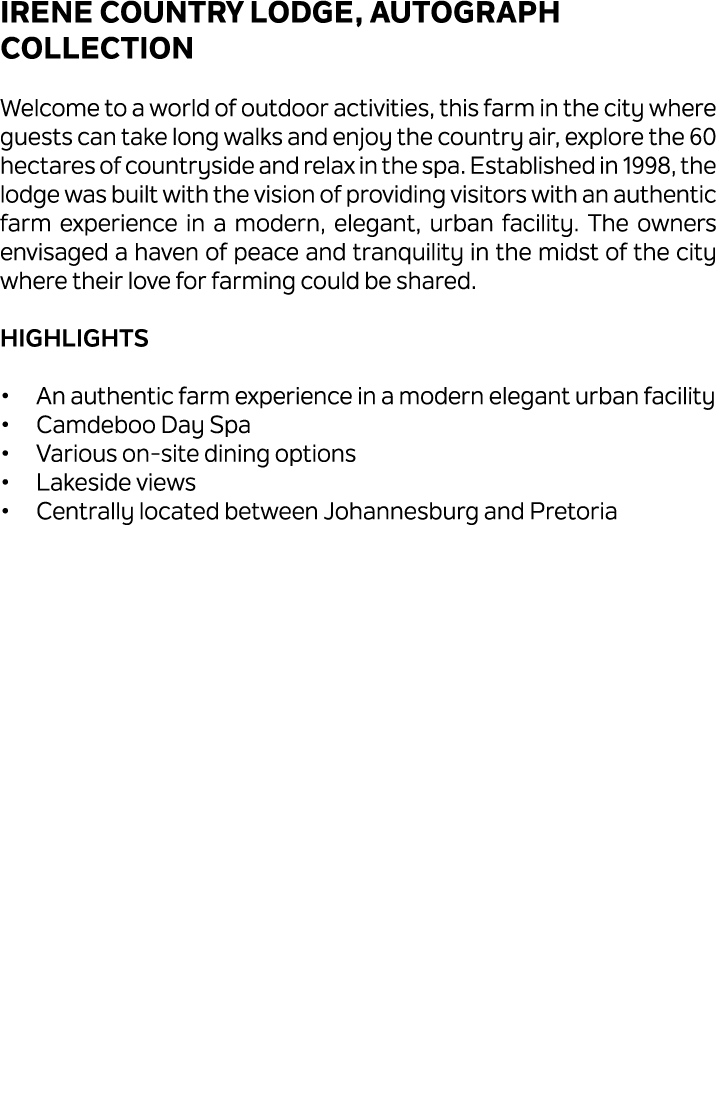 Irene Country Lodge, Autograph Collection Welcome to a world of outdoor activities, this farm in the city where guest...