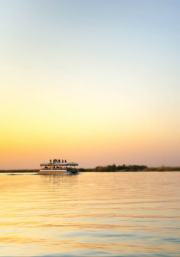 Sunset cruise on the Chobe River, Botswana, Africa