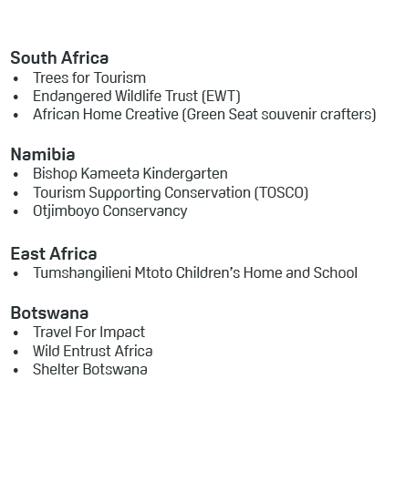 South Africa • Trees for Tourism • Endangered Wildlife Trust (EWT) • African Home Creative (Green Seat souvenir craft...
