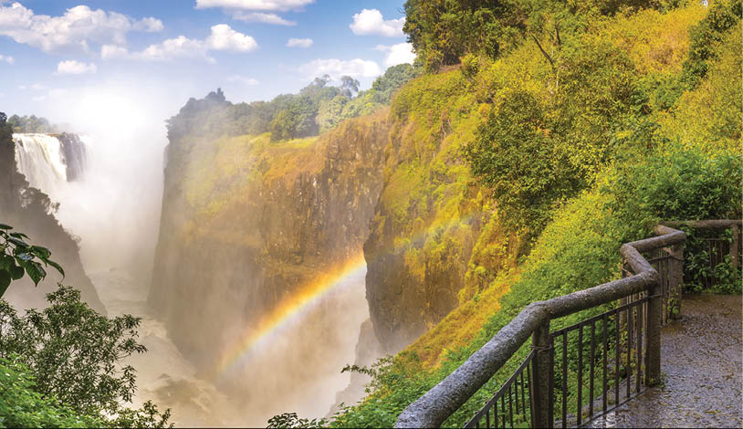 Victoria Falls waterfall in Africa, between Zambia and Zimbabwe, one of the seven wonders of the world