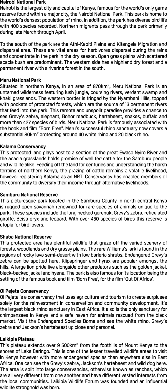 Nairobi National Park Nairobi is the largest city and capital of Kenya, famous for the world’s only game reserve foun...