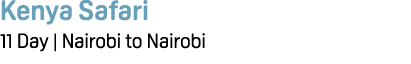Kenya Safari 11 Day | Nairobi to Nairobi