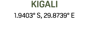 KIGALI 1.9403° S, 29.8739° E 