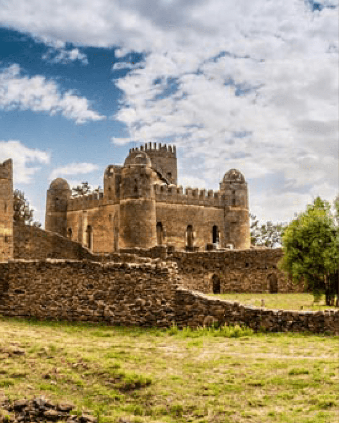 Panorama view at the Fasilides castle in Gondar.
