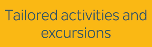 Tailored activities and excursions