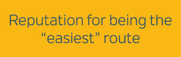 Reputation for being the “easiest” route