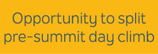 Opportunity to split pre summit day climb