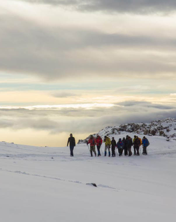 Track on Kilimanjaro to highest peak on the Machame Route Whiskey. 5 day on the way
