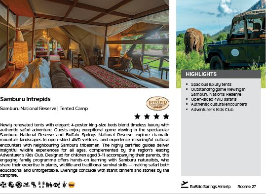 A brochure for a safari tent resort. Description generated by AI