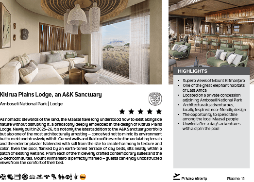 A brochure for a resort with a picture of a couch and a chair. Description generated by AI
