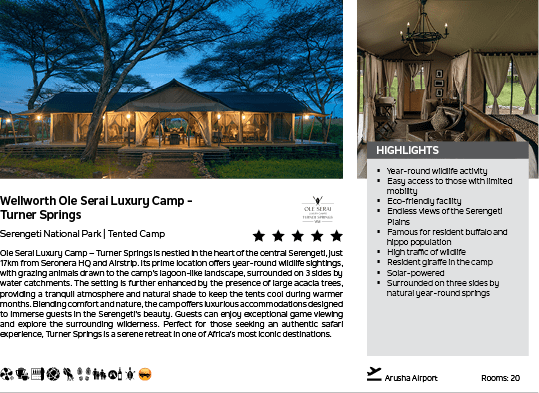 A brochure for a safari camp. Description generated by AI