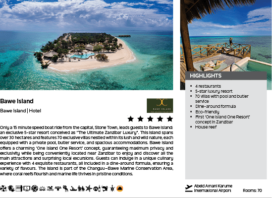 A brochure for a resort on Bare Island. Description generated by AI