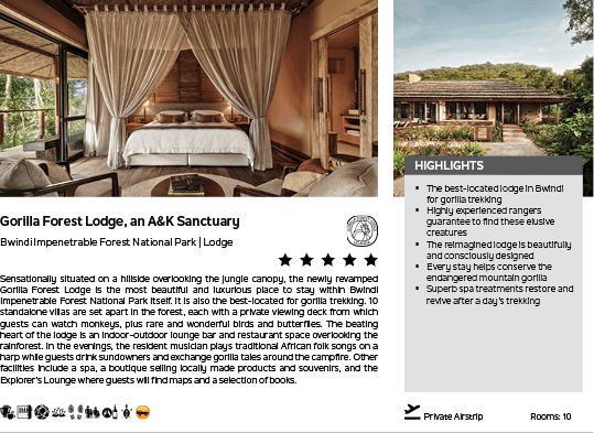 A brochure for the Giraffe Forest Lodge and Akk Sanctuary. Description generated by AI