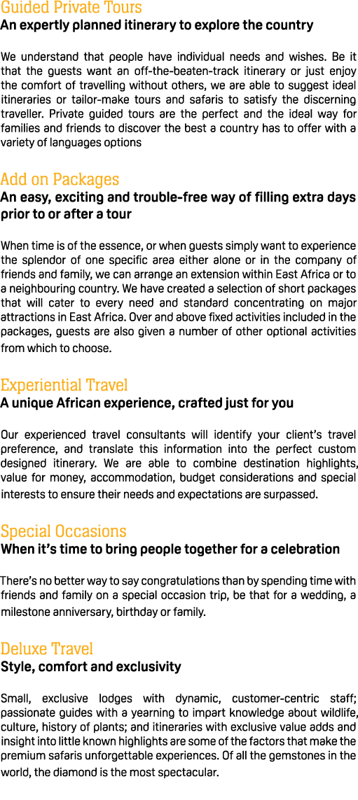 Guided Private Tours An expertly planned itinerary to explore the country We understand that people have individual n...