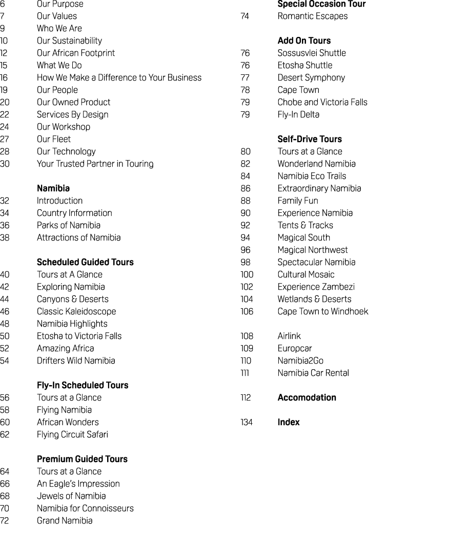 6 Our Purpose 7 Our Values 9 Who We Are 10 Our Sustainability 12 Our African Footprint 15 What We Do 16 How We Make a...
