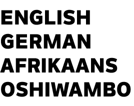 English German Afrikaans Oshiwambo