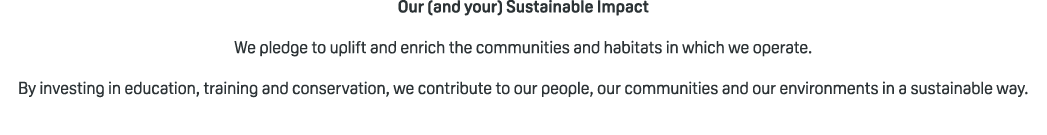 Our (and your) Sustainable Impact We pledge to uplift and enrich the communities and habitats in which we operate. By...