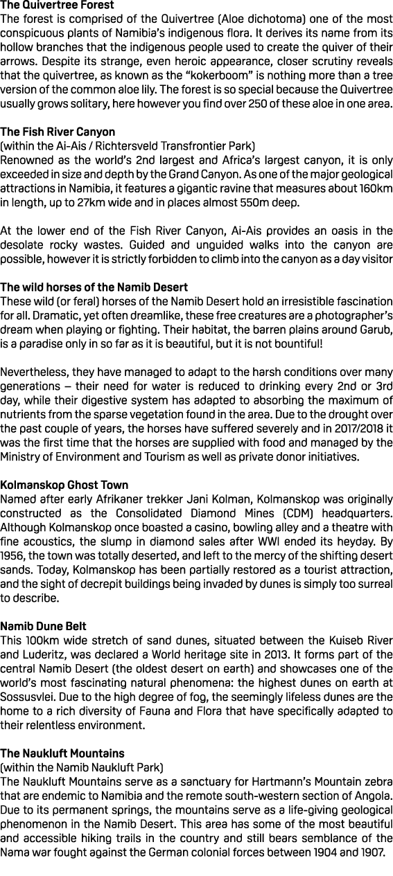 The Quivertree Forest The forest is comprised of the Quivertree (Aloe dichotoma) one of the most conspicuous plants o...