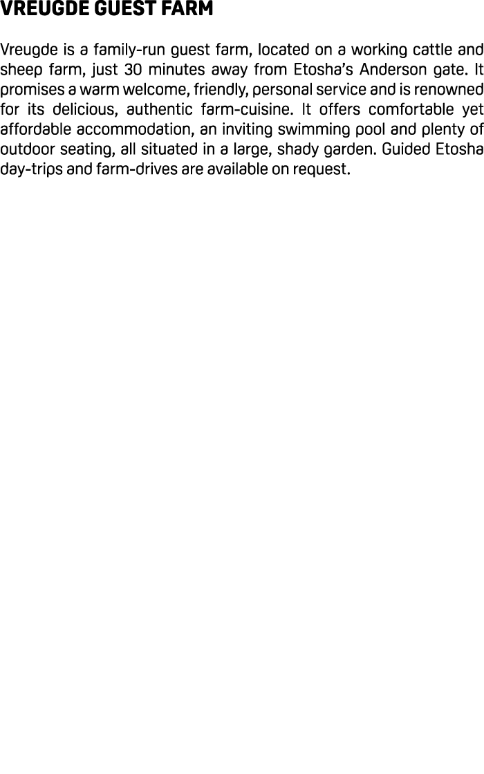 Vreugde Guest Farm Vreugde is a family run guest farm, located on a working cattle and sheep farm, just 30 minutes aw...