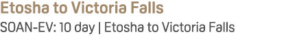 Etosha to Victoria Falls SOAN EV: 10 day | Etosha to Victoria Falls