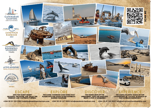 A poster with various pictures of people and animals, including a dolphin, a boat, and a man on a surfboard. AI generated content