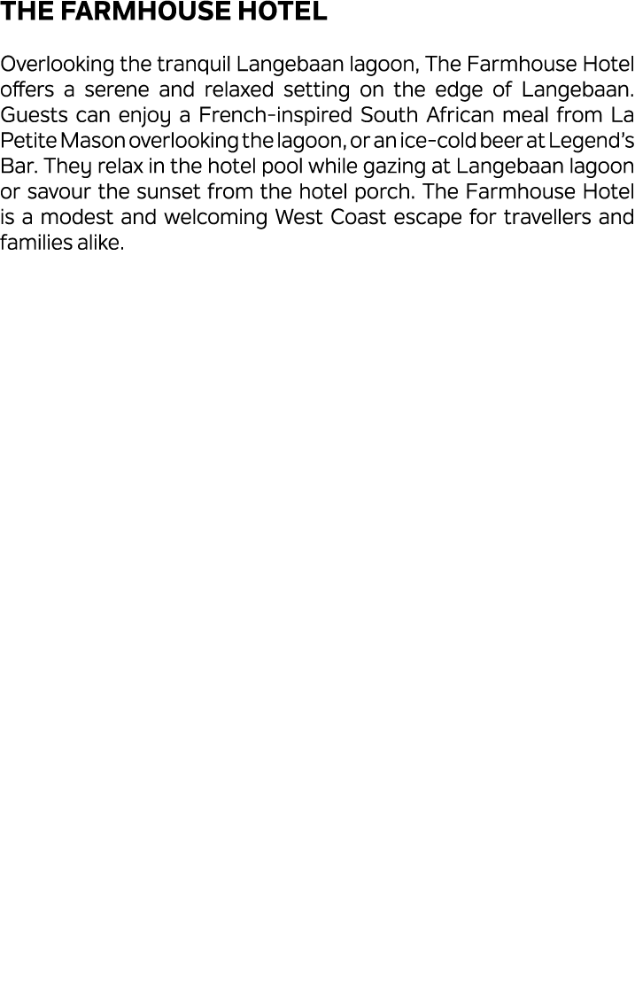 The Farmhouse Hotel Overlooking the tranquil Langebaan lagoon, The Farmhouse Hotel offers a serene and relaxed settin...