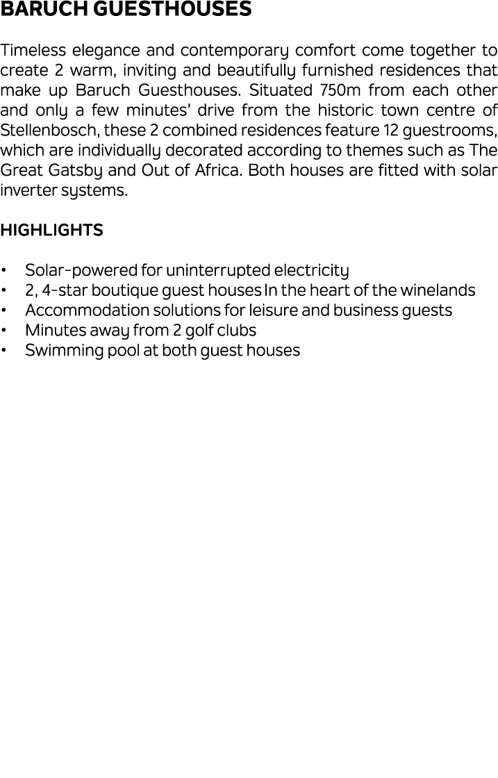 Baruch Guesthouses Timeless elegance and contemporary comfort come together to create 2 warm, inviting and beautifull...