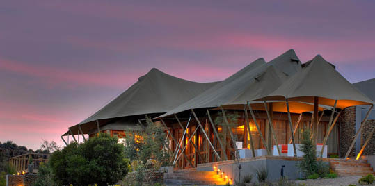 Sanbona exteriors, Dwyka Tented lodge