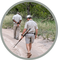 Animal trackers and African anti poaching safari.