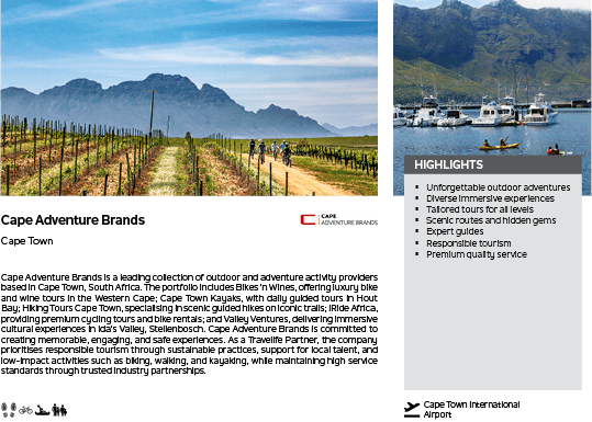 A brochure for Cape Adventure Brands. Description generated by AI