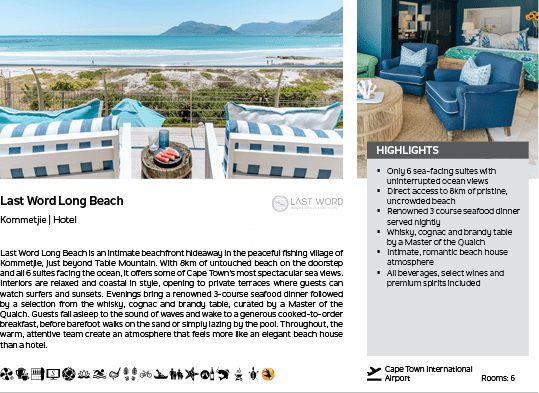A brochure for a beach resort with a picture of a beach and ocean. Description generated by AI