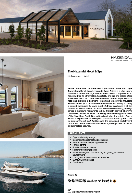 A brochure for a hotel with a picture of a boat on the cover. Description generated by AI