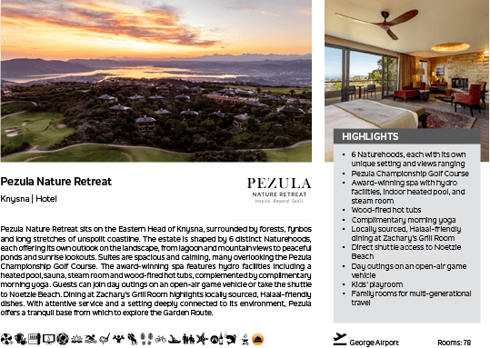 A brochure for a resort with a picture of a sunset and a house in the background. Description generated by AI