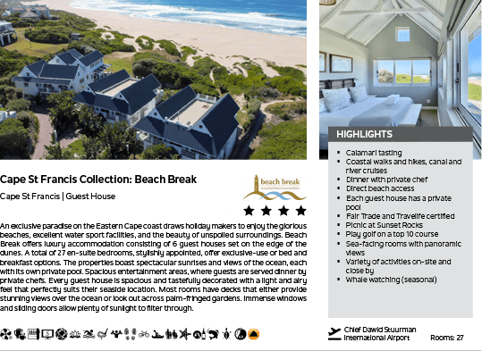 A brochure for a beach resort with a picture of a house on the cover. Description generated by AI