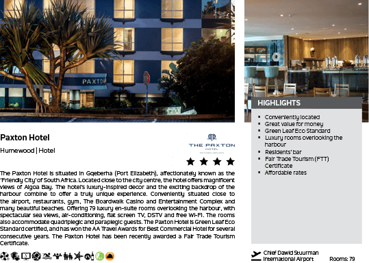 A hotel advertisement with a picture of a tree and a building. Description generated by AI