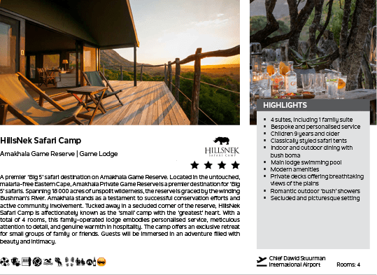 A brochure for a safari camp. Description generated by AI